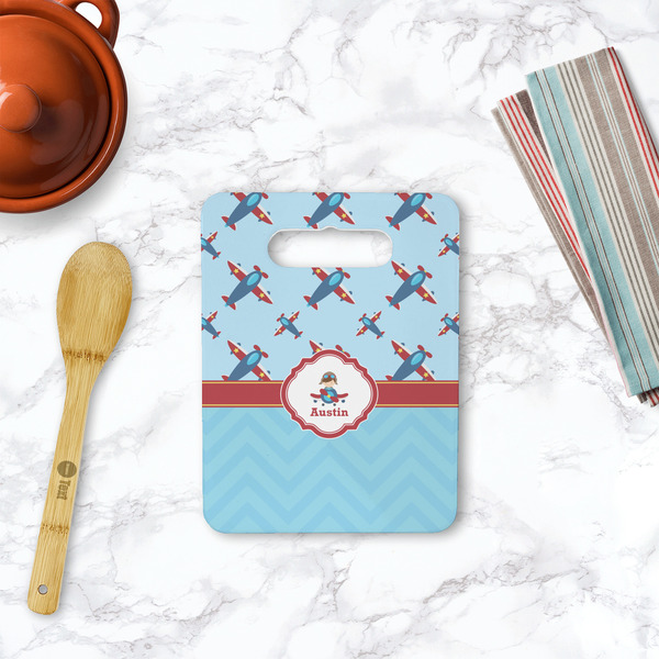 Airplane Theme Rectangle Trivet with Handle - LIFESTYLE