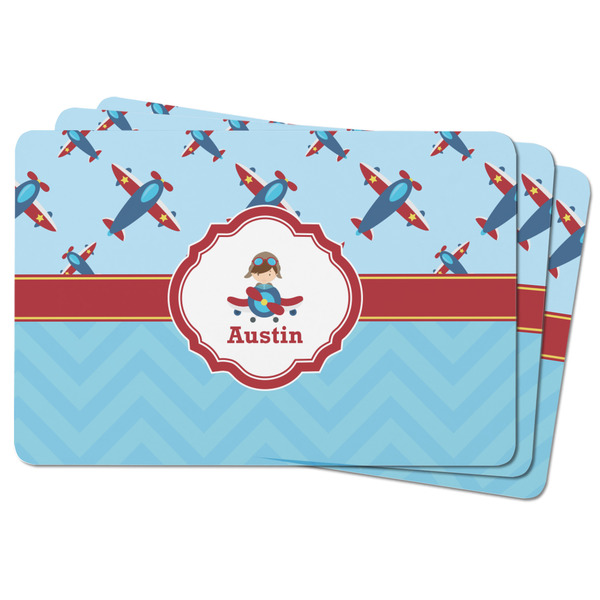 Airplane Theme Rectangular Fridge Magnet - THREE
