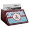 Airplane Theme Red Mahogany Business Card Holder - Angle