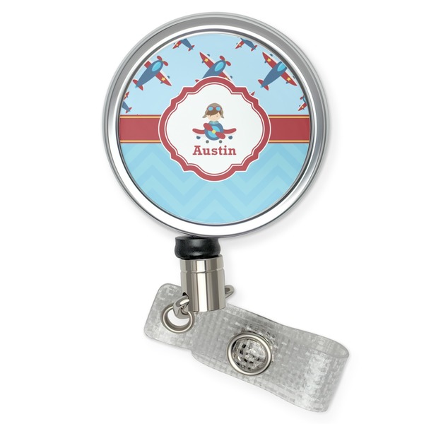 Custom Airplane Theme Retractable Badge Reel (Personalized)