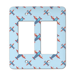 Airplane Theme Rocker Style Light Switch Cover - Two Switch