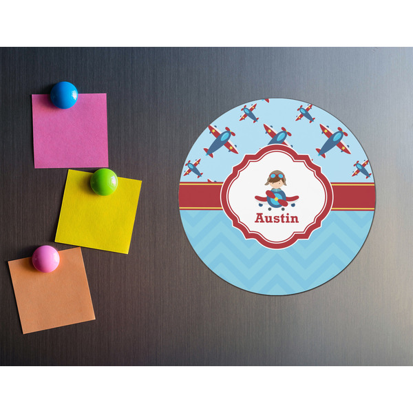 Airplane Theme Round Fridge Magnet - LIFESTYLE