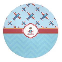 Airplane Theme 5' Round Indoor Area Rug (Personalized)