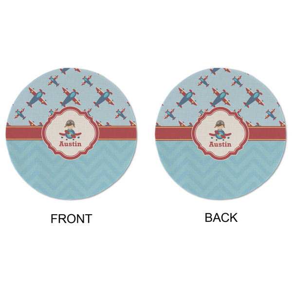 Airplane Theme Round Linen Placemats - APPROVAL (double sided)