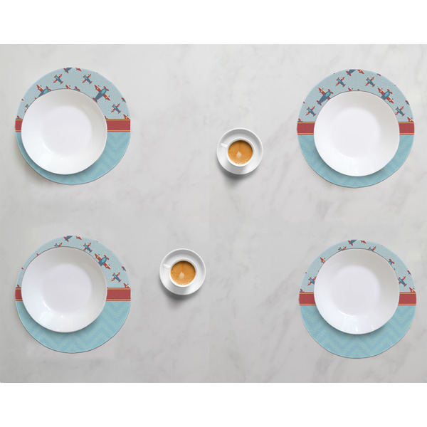 Airplane Theme Round Linen Placemats - LIFESTYLE (set of 4)