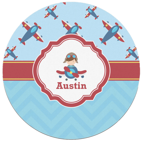 Airplane Theme Round Mousepad - APPROVAL