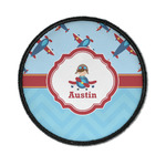 Airplane Theme Iron On Round Patch w/ Name or Text