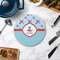 Airplane Theme Round Stone Trivet - In Context View