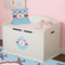 Airplane Theme Round Wall Decal on Toy Chest