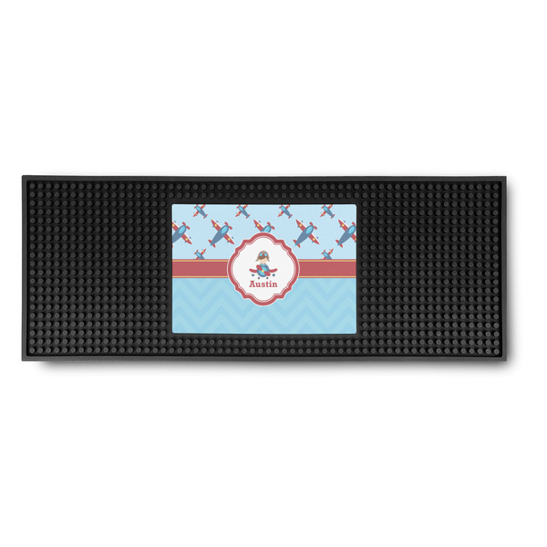 Custom Airplane Theme Rubber Bar Mat (Personalized)