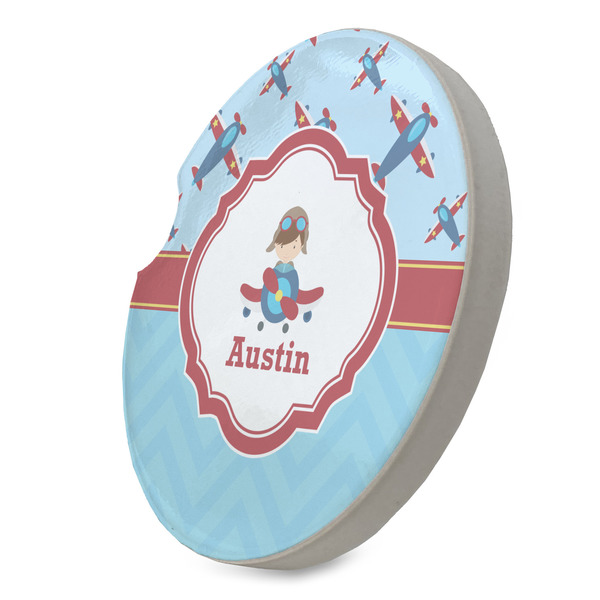Airplane Theme Sandstone Car Coaster - STANDING ANGLE