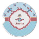 Airplane Theme Sandstone Car Coaster - Single (Personalized)