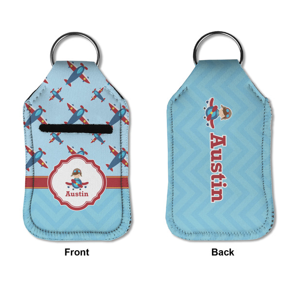 Airplane Theme Sanitizer Holder Keychain - Small APPROVAL (Flat)