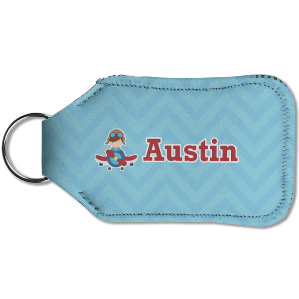 Airplane Theme Sanitizer Holder Keychain - Small (Back)