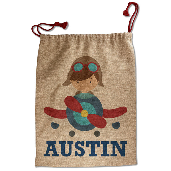 Custom Airplane Theme Santa Sack - Front (Personalized)