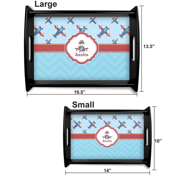 Airplane Theme Serving Tray Black Sizes