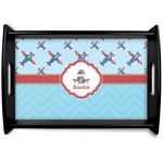 Airplane Theme Black Wooden Tray - Small (Personalized)