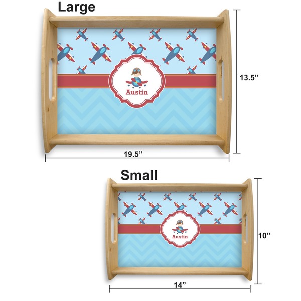 Airplane Theme Serving Tray Wood Sizes