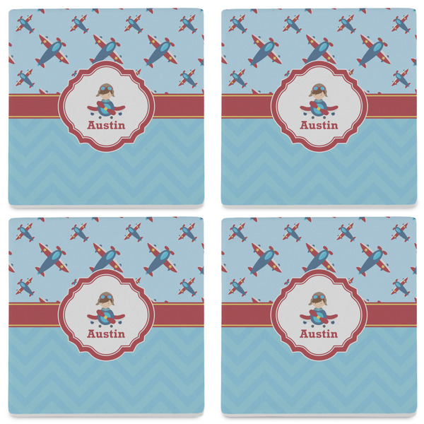Airplane Theme Set of 4 Sandstone Coasters - See All 4 View
