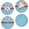 Airplane Theme Set of 4 Glass Appetizer / Dessert Plate 8" (Personalized)