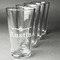 Airplane Theme Pint Glasses - Engraved (Set of 4) (Personalized)