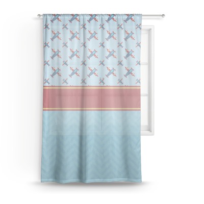 Airplane Theme Sheer Curtain (Personalized)