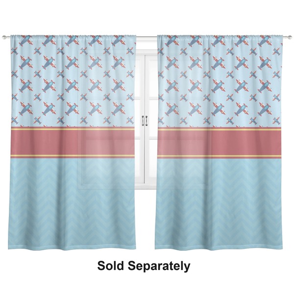 Airplane Theme Sheer Curtains
