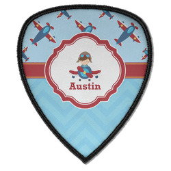Airplane Theme Iron on Shield Patch A w/ Name or Text
