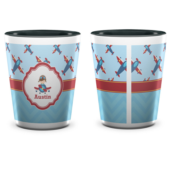 Airplane Theme Shot Glass - Two Tone - APPROVAL