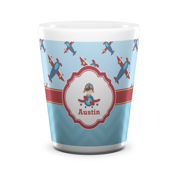 Airplane Theme Shot Glass - White - FRONT