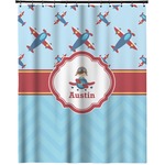 Airplane Theme Extra Long Shower Curtain - 70"x84" (Personalized)