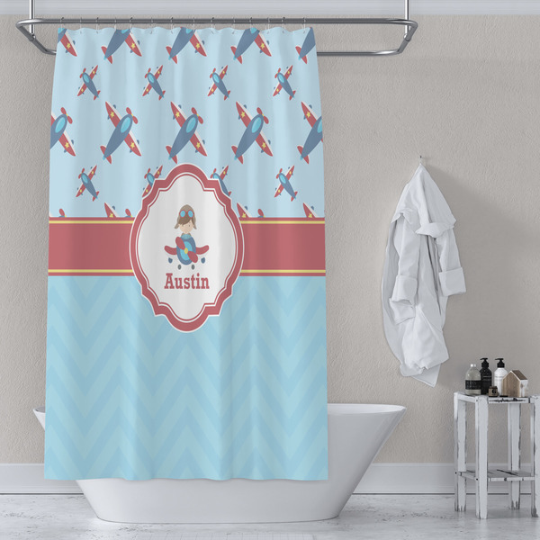 Airplane Theme Shower Curtain Lifestyle