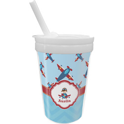 Airplane Theme Sippy Cup with Straw (Personalized)