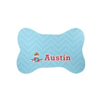 Airplane Theme Bone Shaped Dog Food Mat (Small) (Personalized)