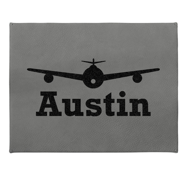 Airplane Theme Small Engraved Gift Box with Leather Lid - Approval