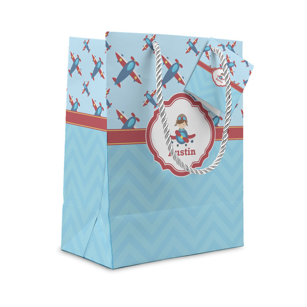 Custom Airplane Theme Small Gift Bag (Personalized)