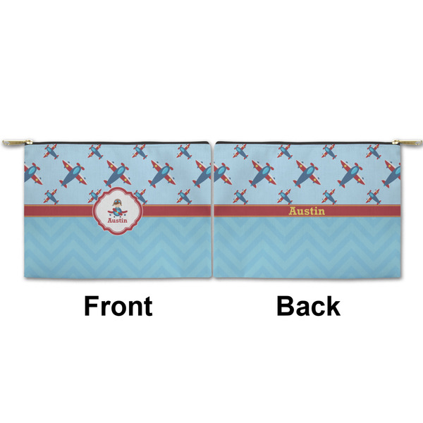 Airplane Theme Small Zipper Pouch Approval (Front and Back)