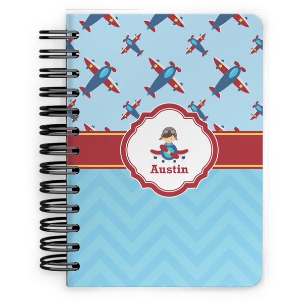 Custom Airplane Theme Spiral Notebook - 5x7 w/ Name or Text
