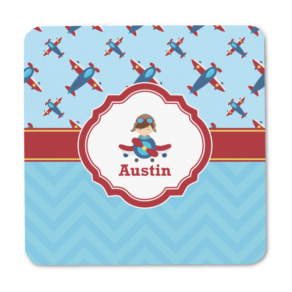 Airplane Theme Square Fridge Magnet - FRONT