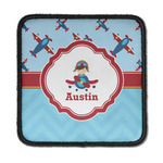 Airplane Theme Iron On Square Patch w/ Name or Text