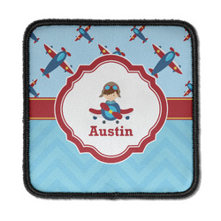 Airplane Theme Iron On Square Patch w/ Name or Text