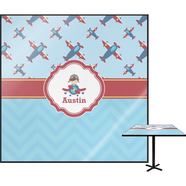 Custom Airplane Theme Square Table Top (Personalized)