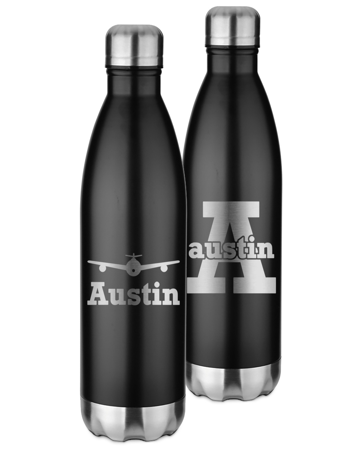 Airplane Theme Water Bottle 26 oz. Stainless Steel Laser Engraved
