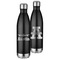 Airplane Theme Stainless Steel 26oz black water bottle front and back