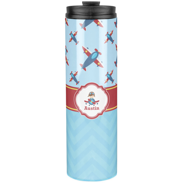 Custom Airplane Theme Stainless Steel Skinny Tumbler - 20 oz (Personalized)