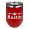 Airplane Theme Stainless Wine Tumblers - Red - Single Sided - Front