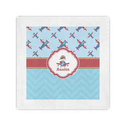 Airplane Theme Cocktail Napkins (Personalized)