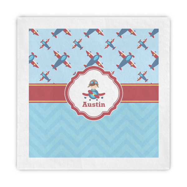 Custom Airplane Theme Decorative Paper Napkins (Personalized)