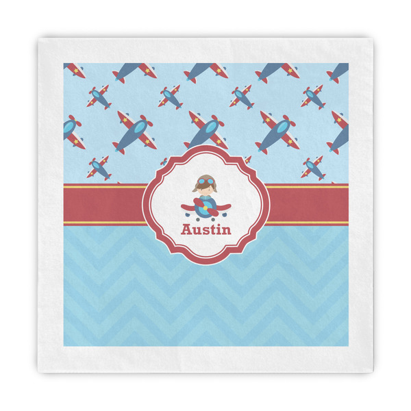 Custom Airplane Theme Standard Decorative Napkins (Personalized)