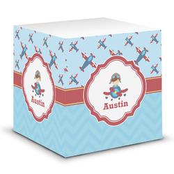 Airplane Theme Sticky Note Cube (Personalized)